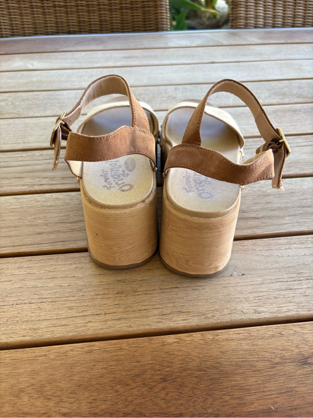 Brown Suede Studded Platform Sandals - Picture 3 of 5